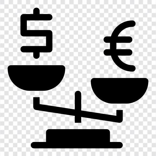 para birimi, denge, dolar, euro ikon svg