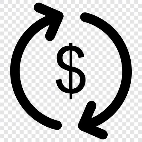 Currency Exchange, Money Transfer, Bill Payment, Wire Transfer Money icon svg