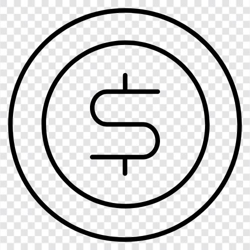 Währung, Dollarschein, Dollarmünze, Inflation symbol
