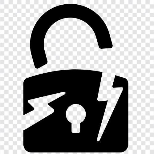 Cybersicherheit, Datenverletzung, Sicherheitsverletzung, Hacking symbol