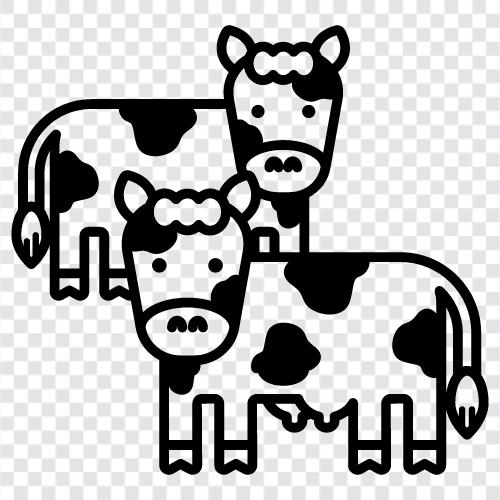 dairy cow, cow, farming, agriculture icon svg