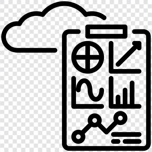Datenanalyse, Business Intelligence, Analytics, Cloud Computing symbol