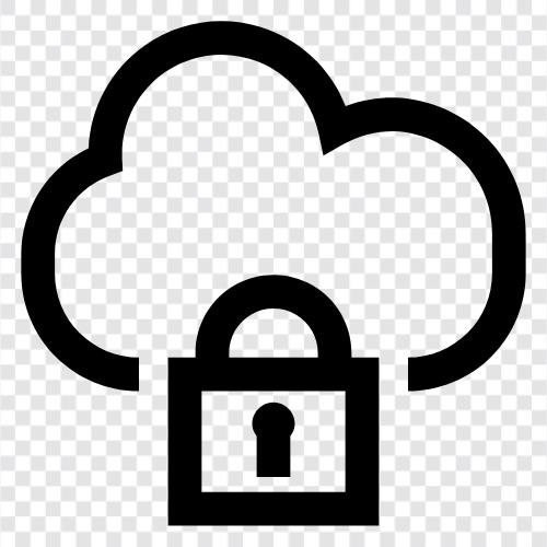 Защита данных, конфиденциальность данных, хранение облаков, резервное копирование облачных данных Значок svg
