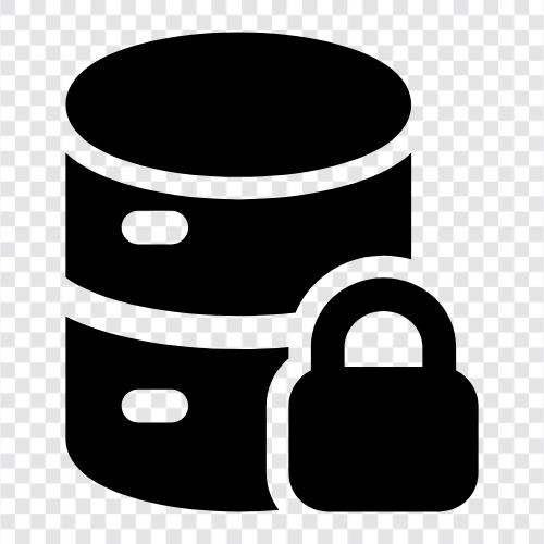 Безопасность данных, резервное копирование данных, шифрование данных, резервное шифрование данных Значок svg