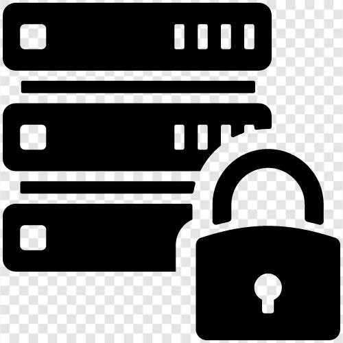 database security solutions, database security Database security solutions include password protection, database security Значок svg