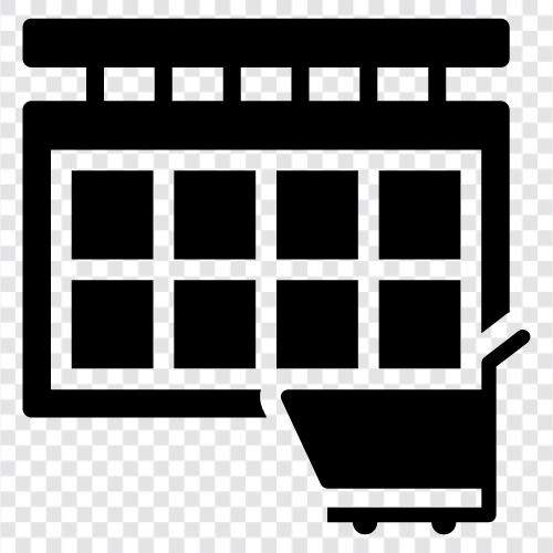 Datum zum Einkaufen, Datum zum OnlineShopping, OnlineShopping, ShoppingDate symbol