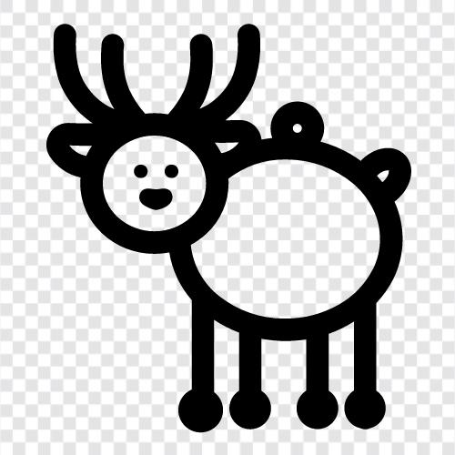 geyik süsü, avcılık süsü, Noel süsü, ReinDeer süsü ikon svg