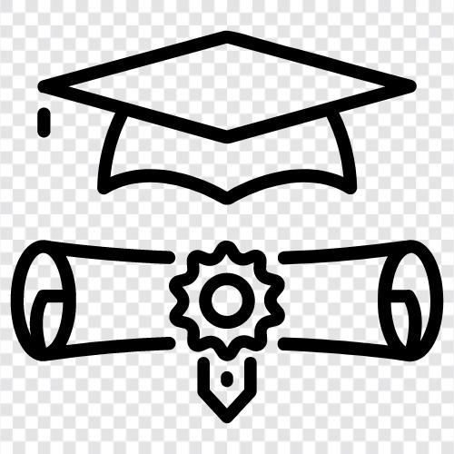 Abschluss, Zeugnisse, Abschriften, Diplome symbol