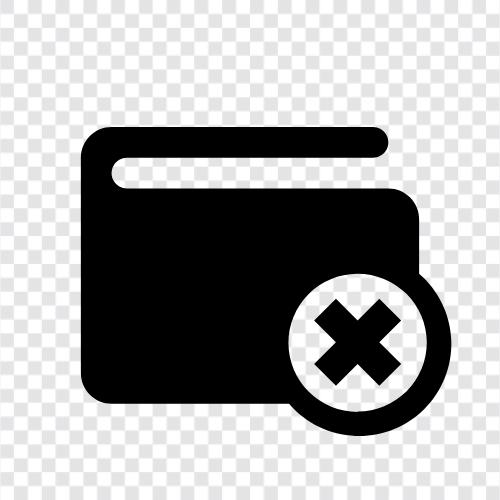 Delete Bitcoin wallet, Delete Ethereum wallet, Delete Litecoin wallet, Delete Dash icon svg