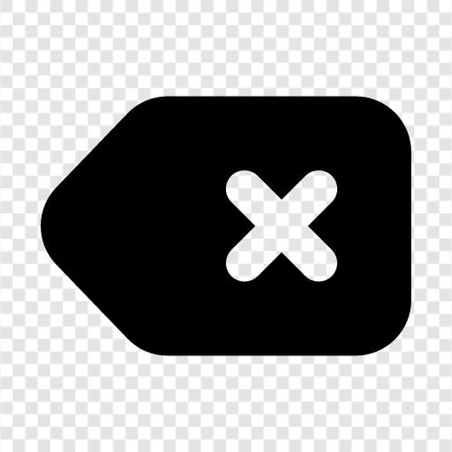 Löschen, Schlüssel löschen, BackspaceTaste, Zeichen löschen symbol