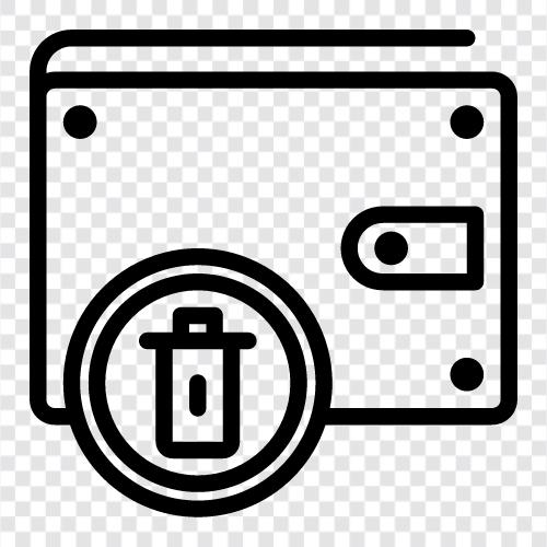 delete wallet, delete bitcoin wallet, how, wallet delete icon svg