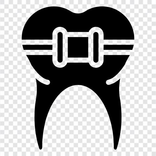зубные брекеты, ортодонтические брекеты, инвизалинги, прозрачные брекеты Значок svg