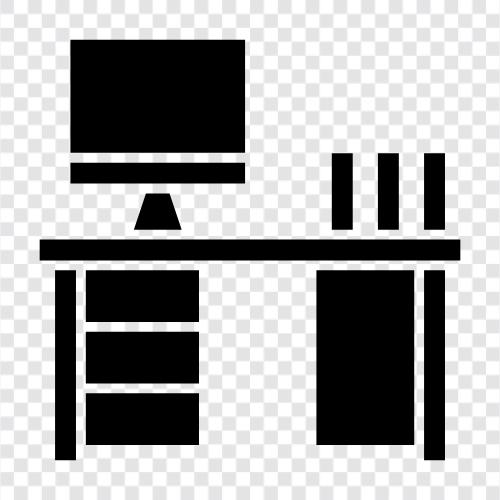 Schreibtischstuhl, Schreibtischorganisator, Schreibtischpad, Schreibtischständer symbol