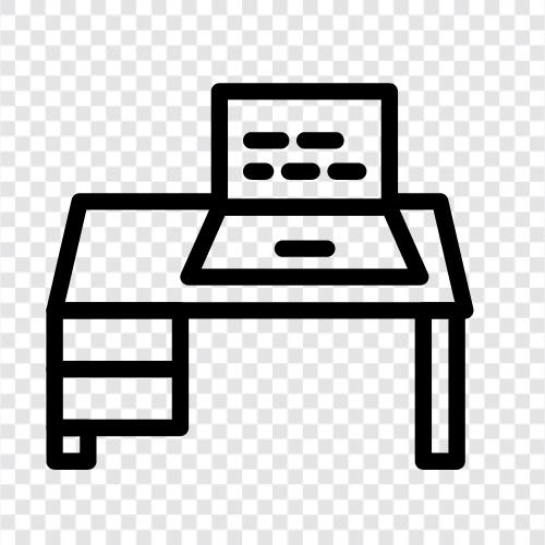 desk, computer, office, drafting table icon svg