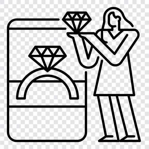 diamonds, rings, earrings, necklaces icon svg