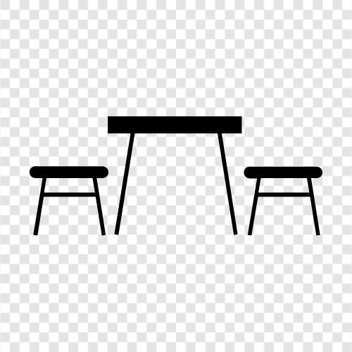 столовый стол, кухонные стулья, кухонный остров, кухонная скатерть Значок svg