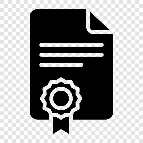 Diplomas, Transcripts, Certificate icon svg