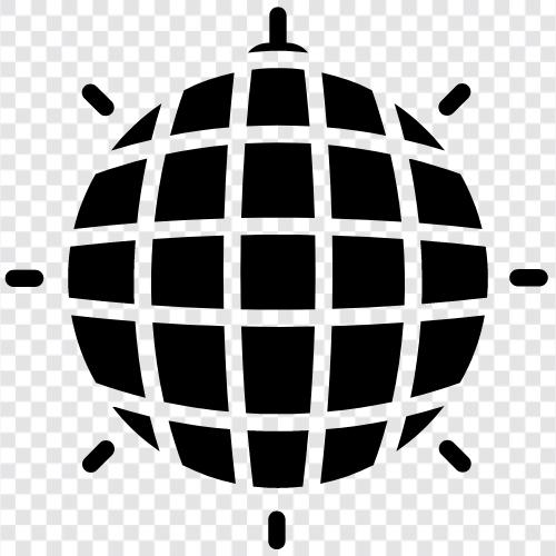 Discokugel, Discospiegelball, Discokugelspiegel, Spiegelball symbol