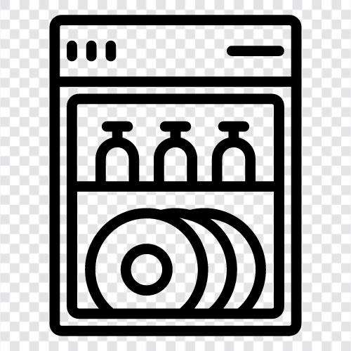 Посудомоечная машина, мыло для мытья посуды, ремонт посудомоечной машины Значок svg