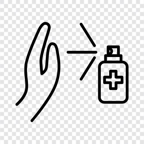 Desinfektionsmittel, Handdesinfektionsmittel, Desinfektionsseife, Desinfektionshände symbol