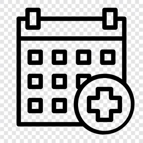 Arzt Checkup Zeitplan, Arzt Terminplan, Gesundheit Checkup Zeitplan, Checkup Zeitplan symbol