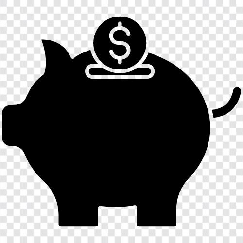 dollar bills, piggy bank, piggy, money icon svg