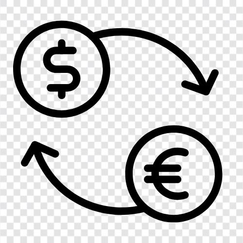 Доллар, евро, фунт стерлингов, иена Значок svg