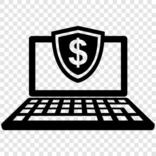 Портативный компьютер в долларах США, охрана портативных компьютеров, кража ноутбуков, замок ноутбука Значок svg
