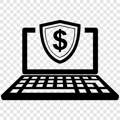 Портативный компьютер в долларах США, защищенный ноутбук, ноутбук для шифрования, ноутбук для обеспечения безопасности Значок svg