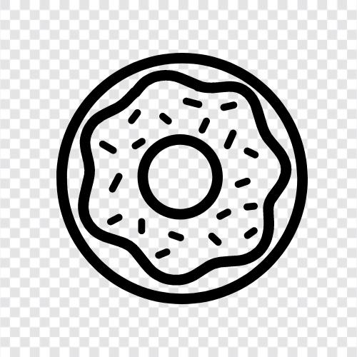 Doughnuts, Gebäck, gebratener Teig, Doughnut Shop symbol