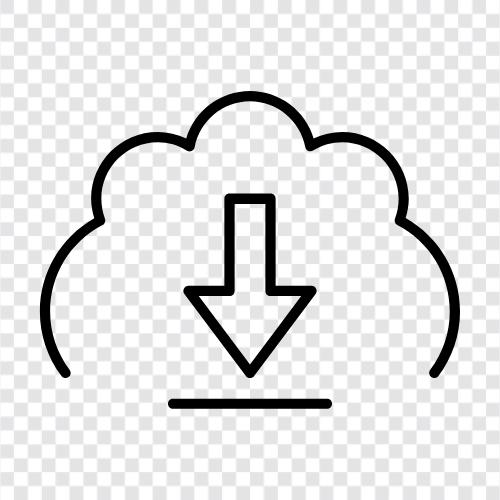 скачать облачное хранение, скачивать облачное хранение для бизнеса, скачивать облачное хранение для студентов, скачивать облако Значок svg