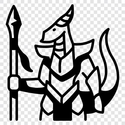 dragonborn, weapon, arm, armor Значок svg