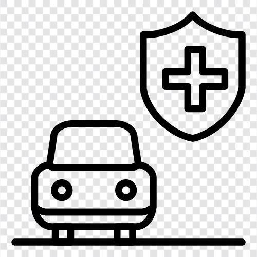 Auto fahren, Autounfälle, Autovermietung, Autoversicherung symbol