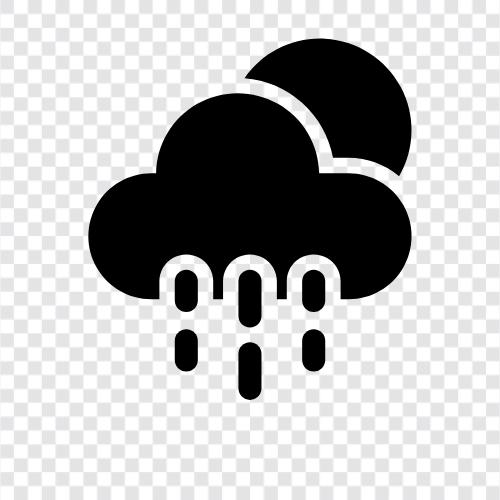 Nieselregen, Regen, Wolken, Sonnig symbol