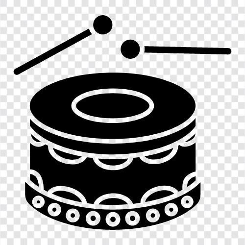 Drums, Bass Drum, Cymbal, Guitar icon svg