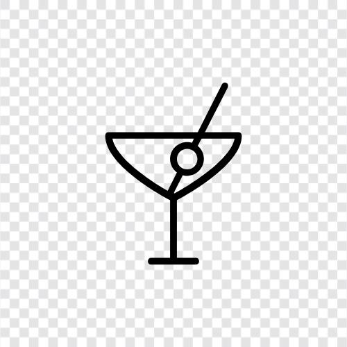 dry vermouth, gin, olive, bitters icon svg