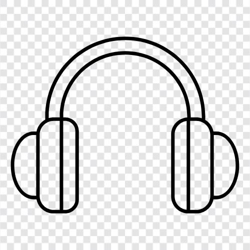 earphones, stereo headphones, overthe-ear headphones, in icon svg