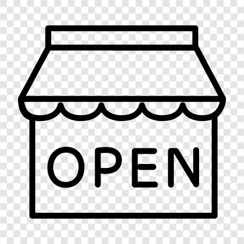 eCommerce, OnlineShopping, Open Store symbol