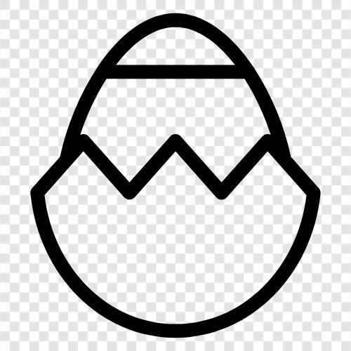Eierknacker, hart gekochte Eier, leicht gekochte Eier, Rissei symbol