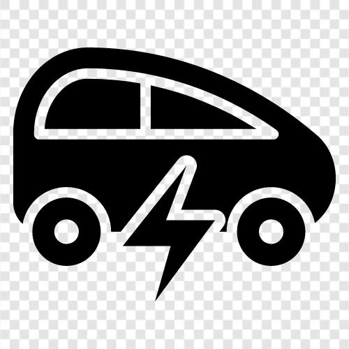 Elektroautos, Elektrofahrräder, Elektroroller, Elektroauto symbol