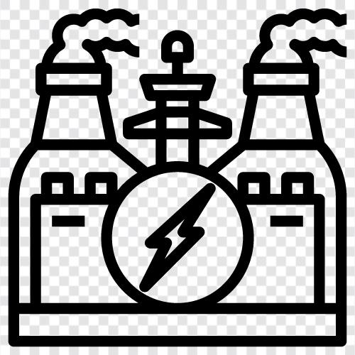 Elektrische, Energie, Erzeugung, Dampf symbol