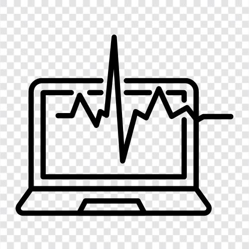 electrocardiogram, ECG, heart, monitor Значок svg