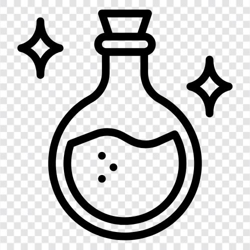 elixir, potion recipe, potion ingredients, potion instructions icon svg