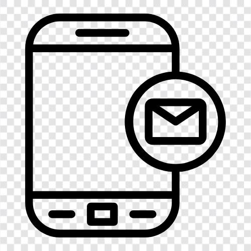 EMail auf einem Smartphone, EMail auf einem Telefon, EMail auf einem mobilen Gerät, SmartphoneEMail symbol