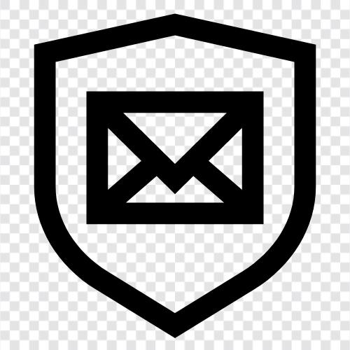 Безопасность электронной почты, шифрование электронной почты, спам электронной почты, вредоносное программное обеспечение электронной почты Значок svg