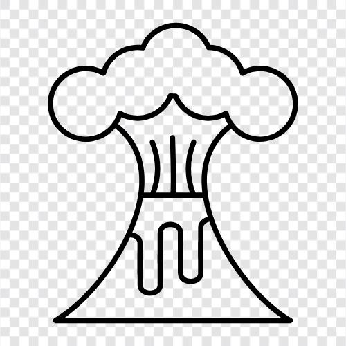 Eruption, Eruptionsvorhersage, Eruptionsalarme, Vulkanüberwachung symbol