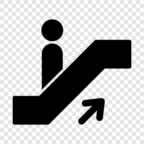 Escalator, Moving Up, Moving Upstairs, Moving Upwards icon svg