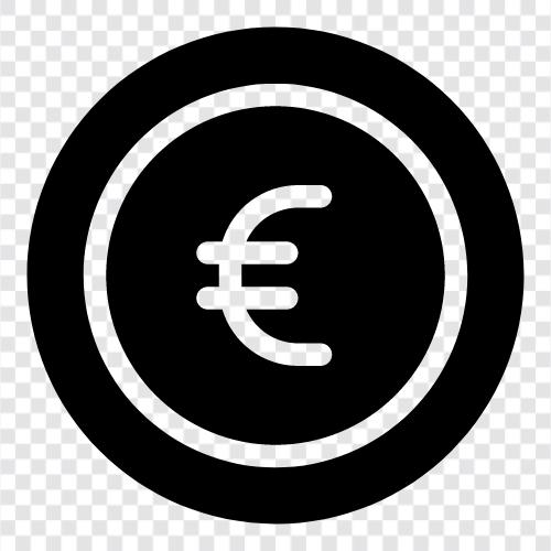 euro coins, euro currency, euro banknotes, euro banknotes value Значок svg