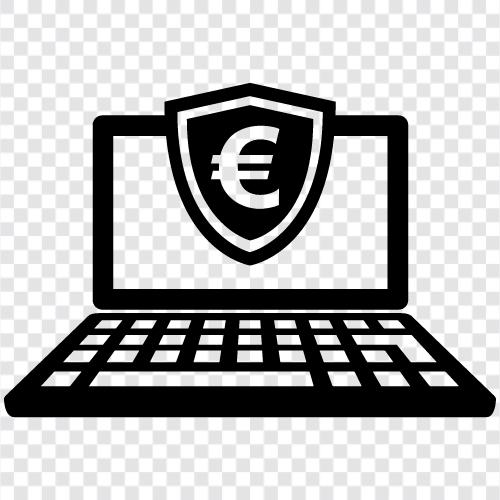 euro güvenli dizüstü bilgisayar ikon svg