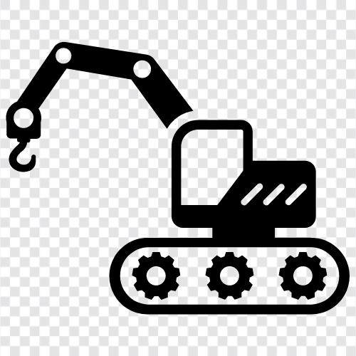 excavator crane, heavy equipment, construction equipment, crane excavator icon svg